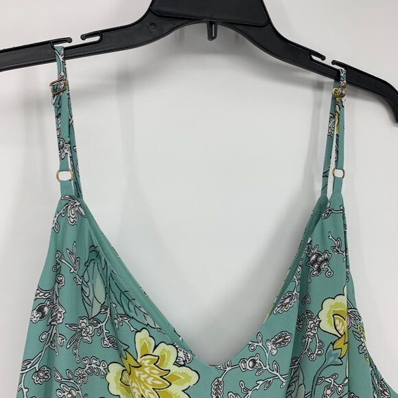 LOFT Top Floral Print Sleeveless V Neck Button Cami Tank Strappy - Picture 9 of 11
